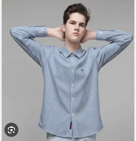 Lelin sky blue strip shirt for boys